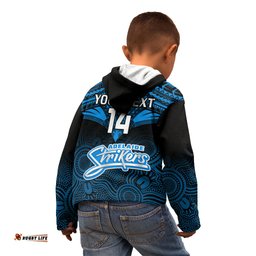 Custom Adelaide Strikers Cricket Kid Hoodie Unique Indigenous Art Mix Polynesian Pattern