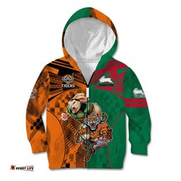 Wests Tigers and Rabbitohs Rugby Kid Hoodie Sporty Style