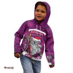 Australia Koala Kid Hoodie Christmas In July Purple