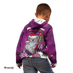 Australia Koala Kid Hoodie Christmas In July Purple