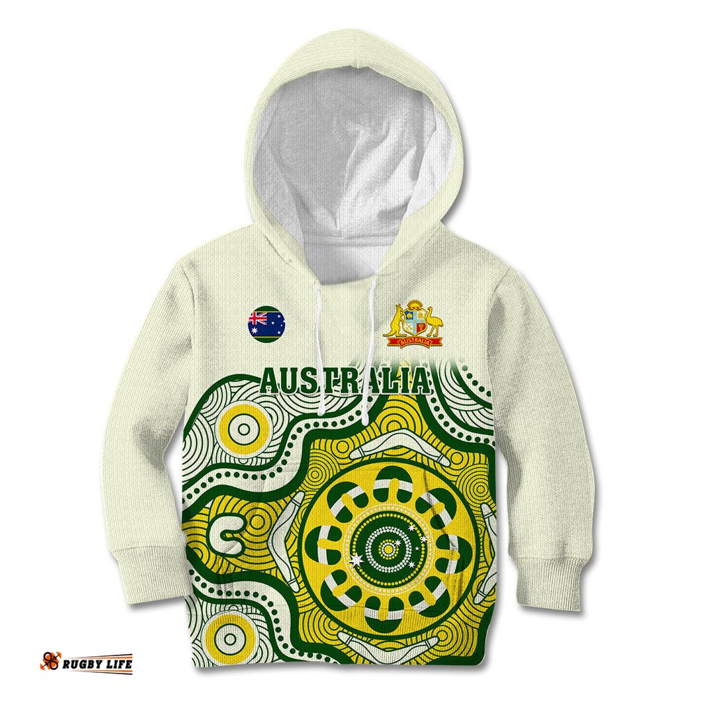 Australia Cricket Kid Hoodie Boxing Day Test Indigenous Art