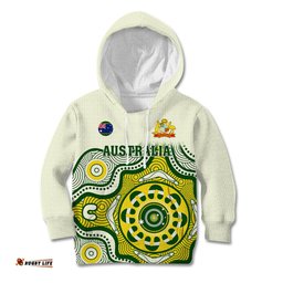 Australia Cricket Kid Hoodie Boxing Day Test Indigenous Art