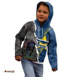 Personalised Panthers And Cowboys Rugby Kid Hoodie Sporty Version