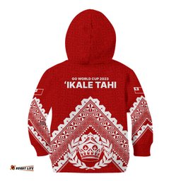 Tonga Rugby Kid Hoodie Proud Tongan Ngatu Kupesi World Cup No1