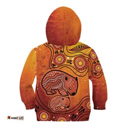 Australia Wombat Kid Hoodie Indigenous Art