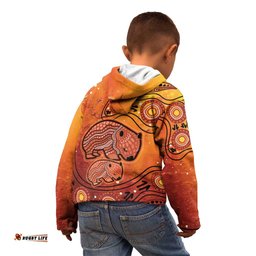 Australia Wombat Kid Hoodie Indigenous Art