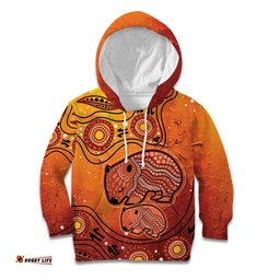 Australia Wombat Kid Hoodie Indigenous Art