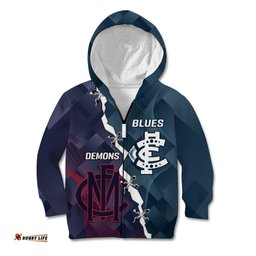 Personalised Demons And Blues Football Kid Hoodie Sporty Version