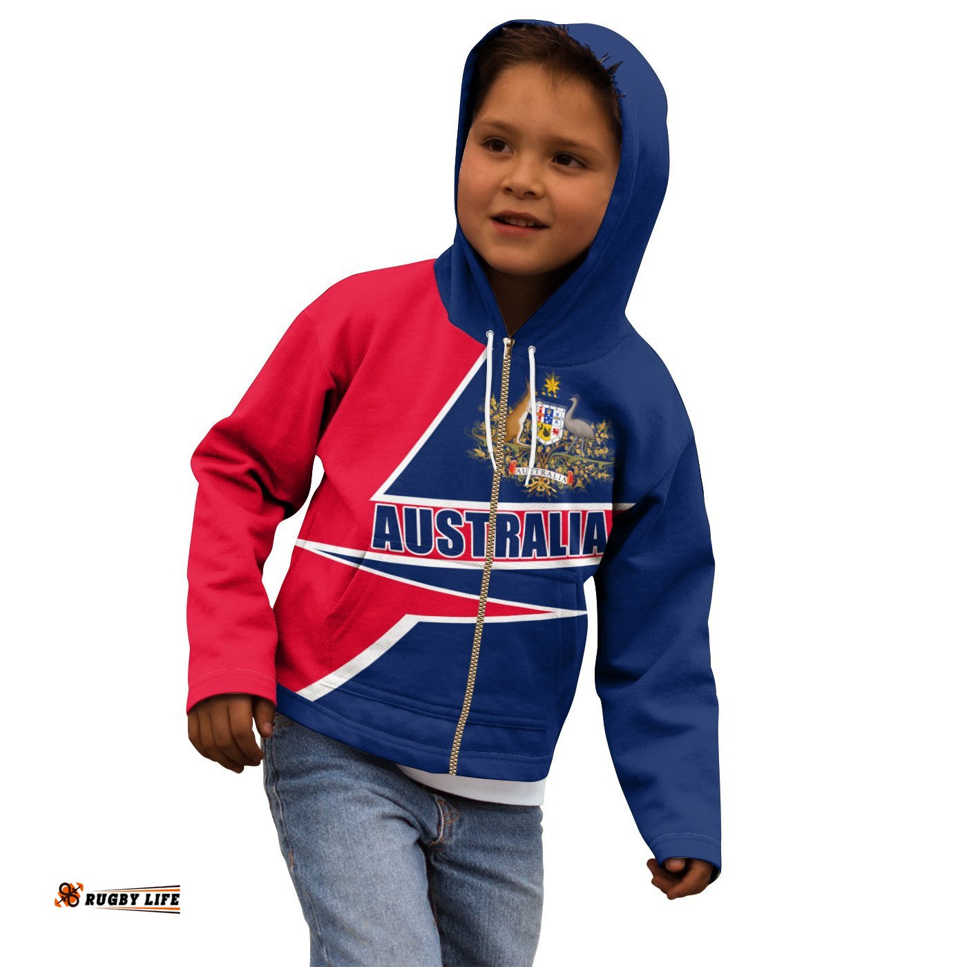 Zip Up Hoodie Kids Australian's Pride Ver01
