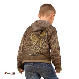 Celtic Vintage Dragon With Knot Hoodie Kid 06