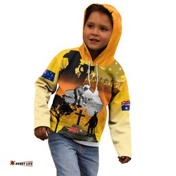 Australia ANZAC Day Kid Hoodie Gallipoli Lest We Forget