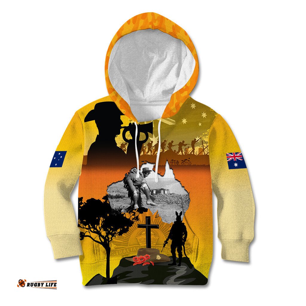 Australia ANZAC Day Kid Hoodie Gallipoli Lest We Forget