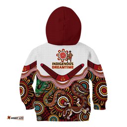 Australia Indigenous Rugby Kid Hoodie All Stars Aussie Snake And Lizard