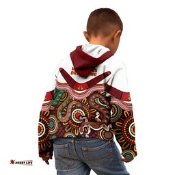 Australia Indigenous Rugby Kid Hoodie All Stars Aussie Snake And Lizard