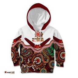 Australia Indigenous Rugby Kid Hoodie All Stars Aussie Snake And Lizard