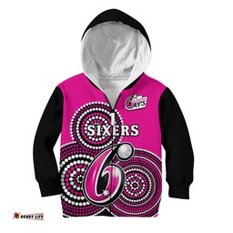 Sydney Sixers Cricket Hoodie KID Champions BBL12 Proud Indigenous Art