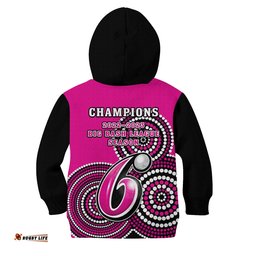 Sydney Sixers Cricket Hoodie KID Champions BBL12 Proud Indigenous Art