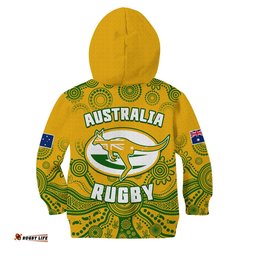 Australia Rugby Hoodie KID Wallabies Aboriginal Yellow Style