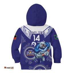 Custom NRL Bulldogs NAIDOC Week Kid Hoodie Keep The Fire Burning Indigenous Art