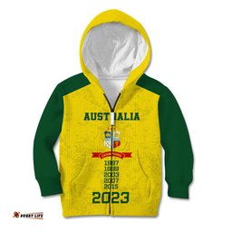 Custom Australia Cricket Kid Hoodie History Champions World Cup Unique