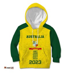 Custom Australia Cricket Kid Hoodie History Champions World Cup Unique