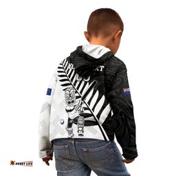 Custom New Zealand Cricket Kid Hoodie With Maori Pattern