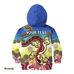 Custom Personalised Australia Hoodie KID Indigenous Red Lizard Love Aussie Artsy