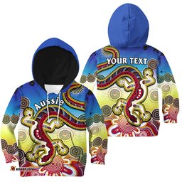 Custom Personalised Australia Hoodie KID Indigenous Red Lizard Love Aussie Artsy