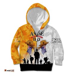 Australia And New Zealand ANZAC Day Kid Hoodie Lest We Forget