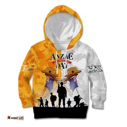 Australia And New Zealand ANZAC Day Kid Hoodie Lest We Forget