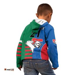 Custom Knights and Rabbitohs Rugby Kid Hoodie Sporty Style