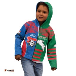Custom Knights and Rabbitohs Rugby Kid Hoodie Sporty Style