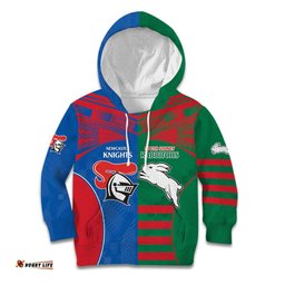 Custom Knights and Rabbitohs Rugby Kid Hoodie Sporty Style