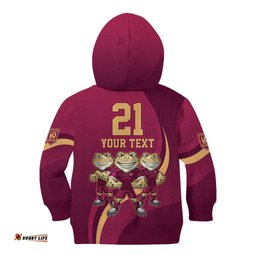 Custom QLD Maroons Cane Toad Kid Hoodie Queensland Origin No3