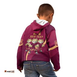 Custom QLD Maroons Cane Toad Kid Hoodie Queensland Origin No3