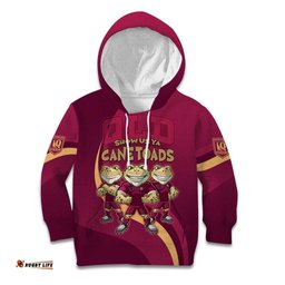 Custom QLD Maroons Cane Toad Kid Hoodie Queensland Origin No3