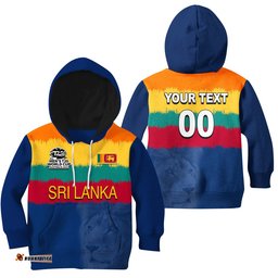 Custom Personalised And Number Sri Lanka Cricket Men's World Cup Hoodie KID