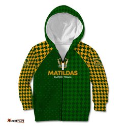 Personalised Australia Soccer Matildas Kid Hoodie Super Team
