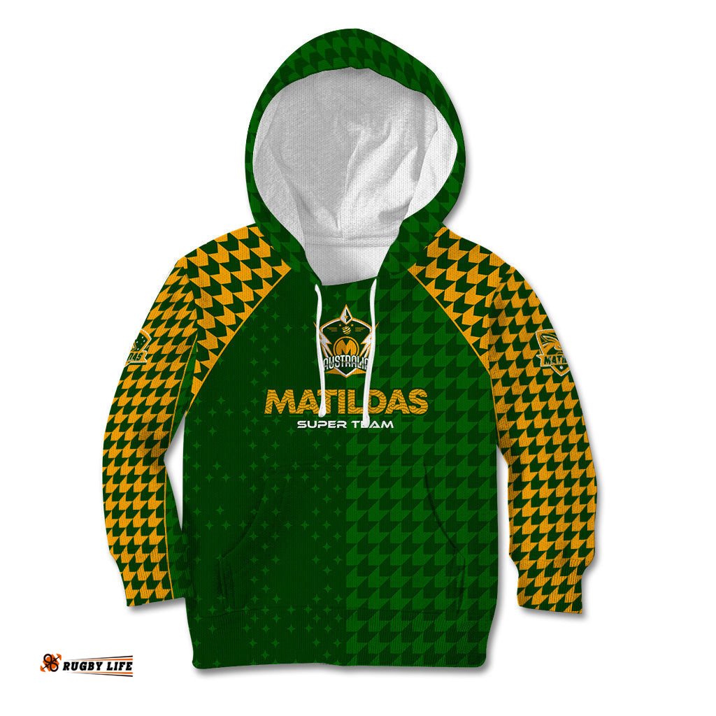 Personalised Australia Soccer Matildas Kid Hoodie Super Team