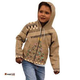 Personalised Wombat Christmas Tree Kid Hoodie Australia Merry Xmas Simple Style