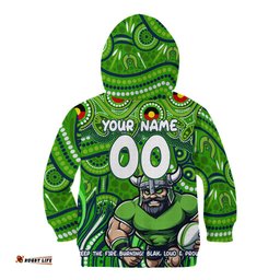Custom Australia NAIDOC Week 2024 Kid Hoodie Canberra Raiders Mascot Keep The Fire Burning