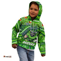 Custom Australia NAIDOC Week 2024 Kid Hoodie Canberra Raiders Mascot Keep The Fire Burning