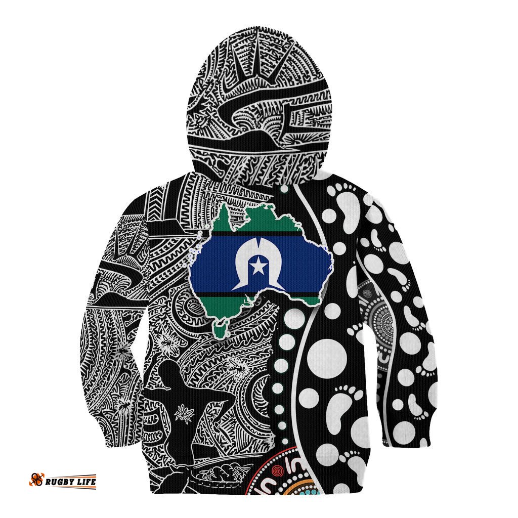 Torest Trait Islands Map Mix Aboriginal Pattern Kid Hoodie