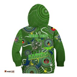 Personalised NAIDOC Week 2024 Raiders Kid Hoodie Australia Fire Burning