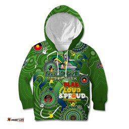 Personalised NAIDOC Week 2024 Raiders Kid Hoodie Australia Fire Burning