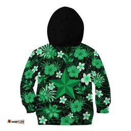 Australian Stars Cricket Kid Hoodie Baeuty Pacific Hibiscus and Polynesian Pattern