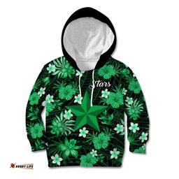 Australian Stars Cricket Kid Hoodie Baeuty Pacific Hibiscus and Polynesian Pattern