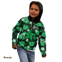Australian Stars Cricket Kid Hoodie Baeuty Pacific Hibiscus and Polynesian Pattern