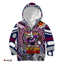 Custom NAIDOC Week 2024 Eagles Kid Hoodie Mascot Rugby