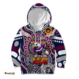 Custom NAIDOC Week 2024 Eagles Kid Hoodie Mascot Rugby